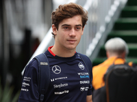 Franco Colapinto arrives at Circuit of the Americas in Austin, Texas, on October 18, 2024, during the Formula 1 Pirelli United States Grand...