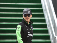 Zhou Guanyu arrives at Circuit of the Americas in Austin, Texas, on October 18, 2024, during the Formula 1 Pirelli United States Grand Prix....