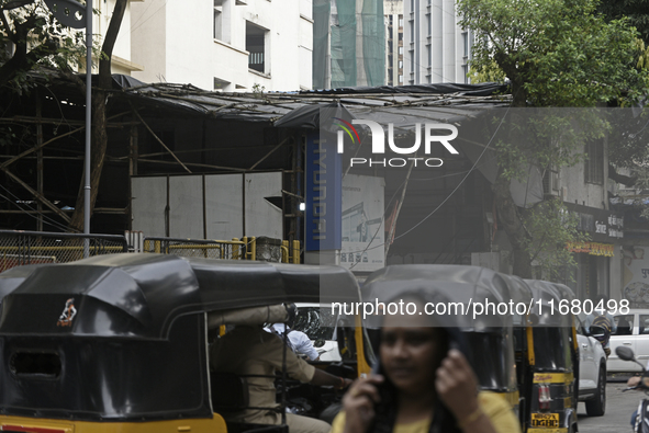 The signage of Hyundai Motor India Ltd. is seen in front of an authorized Hyundai vehicle workshop in Mumbai, India, on October 19, 2024. Th...