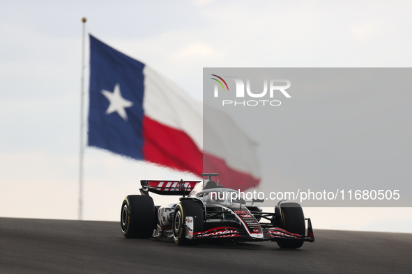 Kevin Magnussen drives in sprint qualifying at Circuit of the Americas in Austin, Texas, on October 18, 2024, during the Formula 1 Pirelli U...