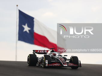 Kevin Magnussen drives in sprint qualifying at Circuit of the Americas in Austin, Texas, on October 18, 2024, during the Formula 1 Pirelli U...