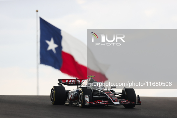 Nico Hulkenberg drives in sprint qualifying at Circuit of the Americas in Austin, Texas, on October 18, 2024, during the Formula 1 Pirelli U...