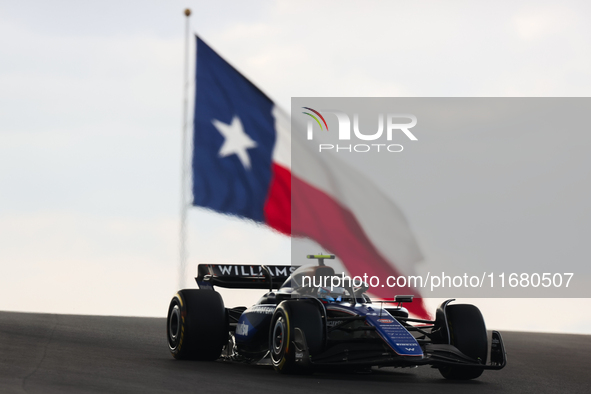 Alexander Albon drives in sprint qualifying at Circuit of the Americas in Austin, Texas, on October 18, 2024, during the Formula 1 Pirelli U...