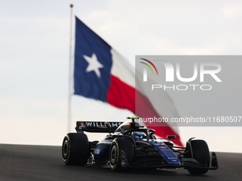 Alexander Albon drives in sprint qualifying at Circuit of the Americas in Austin, Texas, on October 18, 2024, during the Formula 1 Pirelli U...