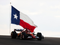 Charles Leclerc drives in sprint qualifying at Circuit of the Americas in Austin, Texas, on October 18, 2024, during the Formula 1 Pirelli U...