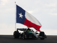 Lewis Hamilton drives in sprint qualifying at Circuit of the Americas in Austin, Texas, on October 18, 2024, during the Formula 1 Pirelli Un...