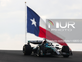 George Russell drives in sprint qualifying at Circuit of the Americas in Austin, Texas, on October 18, 2024, during the Formula 1 Pirelli Un...