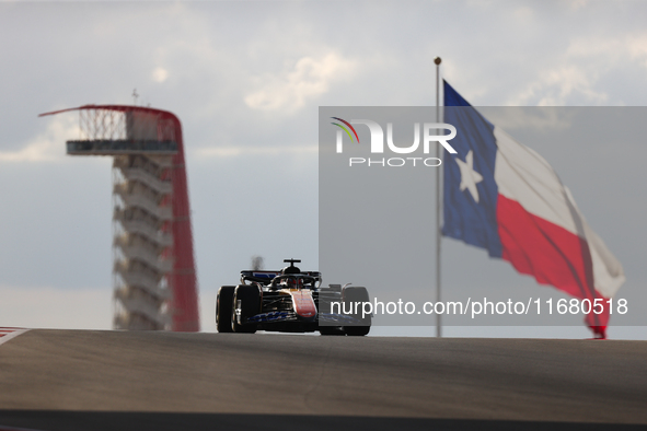 Charles Leclerc drives in sprint qualifying at Circuit of the Americas in Austin, Texas, on October 18, 2024, during the Formula 1 Pirelli U...