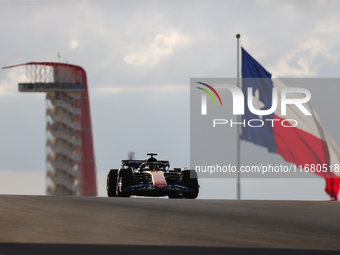 Charles Leclerc drives in sprint qualifying at Circuit of the Americas in Austin, Texas, on October 18, 2024, during the Formula 1 Pirelli U...