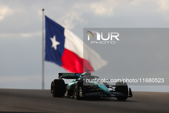 Lance Stroll drives in sprint qualifying at Circuit of the Americas in Austin, Texas, on October 18, 2024, during the Formula 1 Pirelli Unit...