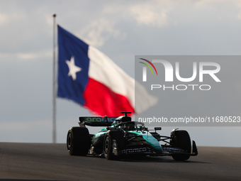 Lance Stroll drives in sprint qualifying at Circuit of the Americas in Austin, Texas, on October 18, 2024, during the Formula 1 Pirelli Unit...