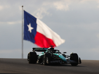 Lance Stroll drives in sprint qualifying at Circuit of the Americas in Austin, Texas, on October 18, 2024, during the Formula 1 Pirelli Unit...