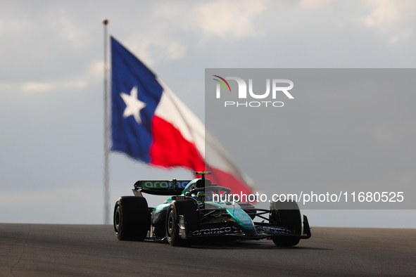 Fernando Alonso drives in sprint qualifying at Circuit of the Americas in Austin, Texas, on October 18, 2024, during the Formula 1 Pirelli U...