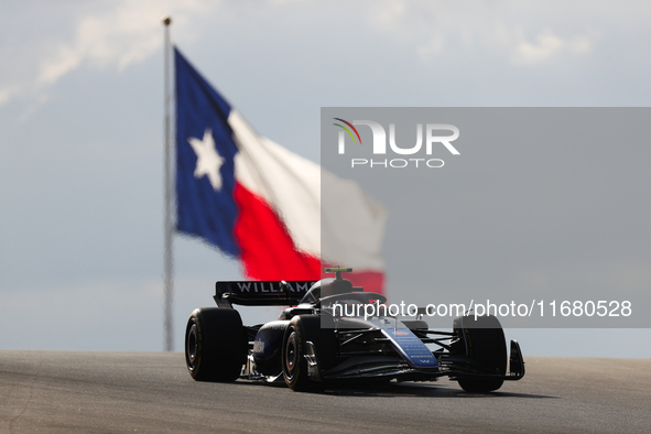 Alexander Albon drives in sprint qualifying at Circuit of the Americas in Austin, Texas, on October 18, 2024, during the Formula 1 Pirelli U...