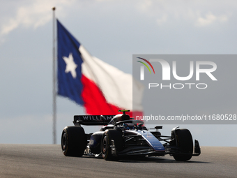 Alexander Albon drives in sprint qualifying at Circuit of the Americas in Austin, Texas, on October 18, 2024, during the Formula 1 Pirelli U...