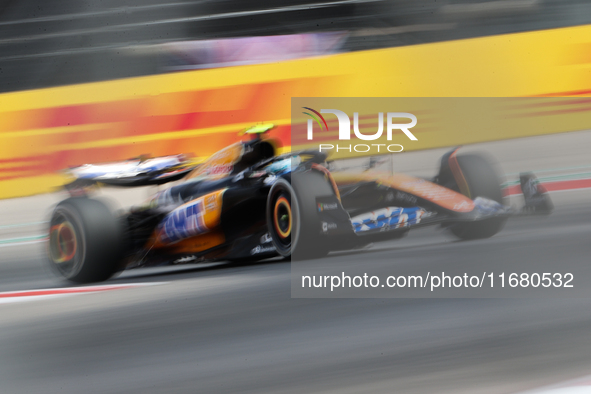 Pierre Gasly drives in a free practice session at Circuit of the Americas in Austin, United States, on October 18, 2024, during the Formula...