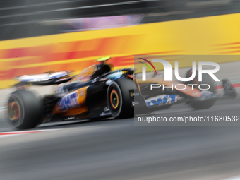 Pierre Gasly drives in a free practice session at Circuit of the Americas in Austin, United States, on October 18, 2024, during the Formula...