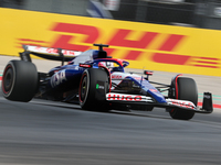 Liam Lawson drives in a free practice session at Circuit of the Americas in Austin, United States, on October 18, 2024, during the Formula 1...