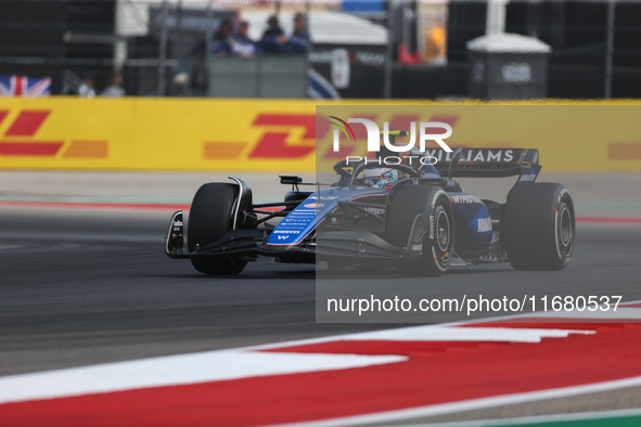 Liam Lawson drives in a free practice session at Circuit of the Americas in Austin, United States, on October 18, 2024, during the Formula 1...