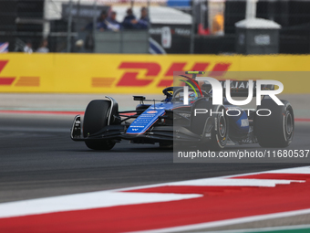 Liam Lawson drives in a free practice session at Circuit of the Americas in Austin, United States, on October 18, 2024, during the Formula 1...