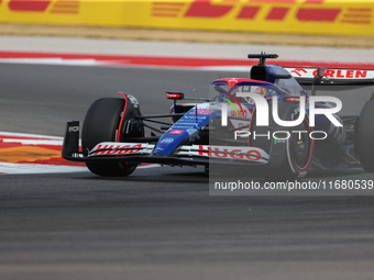 Liam Lawson drives in a free practice session at Circuit of the Americas in Austin, United States, on October 18, 2024, during the Formula 1...