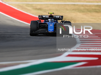 Franco Colapinto drives in a free practice session at Circuit of the Americas in Austin, United States, on October 18, 2024, during the Form...