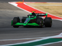 Zhou Guanyu drives in a free practice session at Circuit of the Americas in Austin, United States, on October 18, 2024, during the Formula 1...