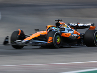 Oscar Piastri drives in a free practice session at Circuit of the Americas in Austin, United States, on October 18, 2024, during the Formula...