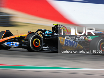 Pierre Gasly drives in a free practice session at Circuit of the Americas in Austin, United States, on October 18, 2024, during the Formula...