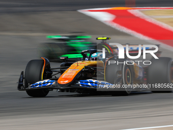 Pierre Gasly drives in a free practice session at Circuit of the Americas in Austin, United States, on October 18, 2024, during the Formula...