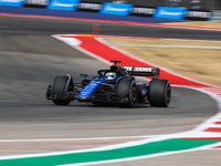 Alexander Albon drives in a free practice session at Circuit of the Americas in Austin, United States, on October 18, 2024, during the Formu...