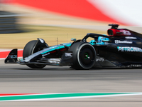 George Russell drives in a free practice session at Circuit of the Americas in Austin, United States, on October 18, 2024, during the Formul...