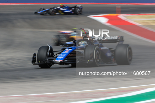 Franco Colapinto drives in a free practice session at Circuit of the Americas in Austin, United States, on October 18, 2024, during the Form...