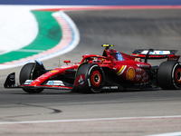 Carlos Sainz drives in a free practice session at Circuit of the Americas in Austin, United States, on October 18, 2024, during the Formula...