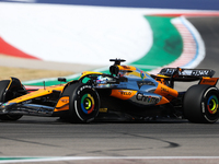 Oscar Piastri drives in a free practice session at Circuit of the Americas in Austin, United States, on October 18, 2024, during the Formula...