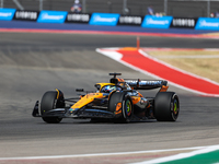 Oscar Piastri drives in a free practice session at Circuit of the Americas in Austin, United States, on October 18, 2024, during the Formula...