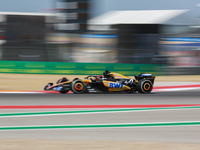 Esteban Ocon drives in a free practice session at Circuit of the Americas in Austin, United States, on October 18, 2024, during the Formula...