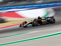 Esteban Ocon drives in a free practice session at Circuit of the Americas in Austin, United States, on October 18, 2024, during the Formula...