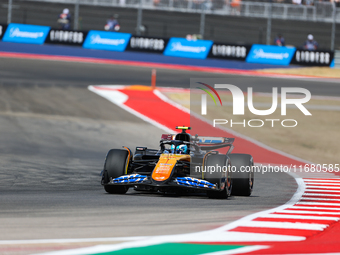 Pierre Gasly drives in a free practice session at Circuit of the Americas in Austin, United States, on October 18, 2024, during the Formula...