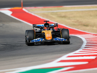 Esteban Ocon drives in a free practice session at Circuit of the Americas in Austin, United States, on October 18, 2024, during the Formula...