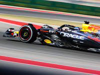 Max Verstappen drives in a free practice session at Circuit of the Americas in Austin, United States, on October 18, 2024, during the Formul...