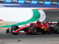 Carlos Sainz drives in a free practice session at Circuit of the Americas in Austin, United States, on October 18, 2024, during the Formula...