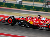 Charles Leclerc drives in a free practice session at Circuit of the Americas in Austin, United States, on October 18, 2024, during the Formu...