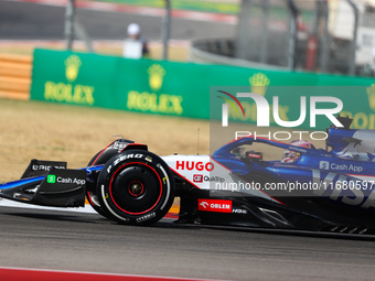 Liam Lawson drives in a free practice session at Circuit of the Americas in Austin, United States, on October 18, 2024, during the Formula 1...