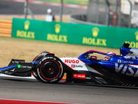 Liam Lawson drives in a free practice session at Circuit of the Americas in Austin, United States, on October 18, 2024, during the Formula 1...