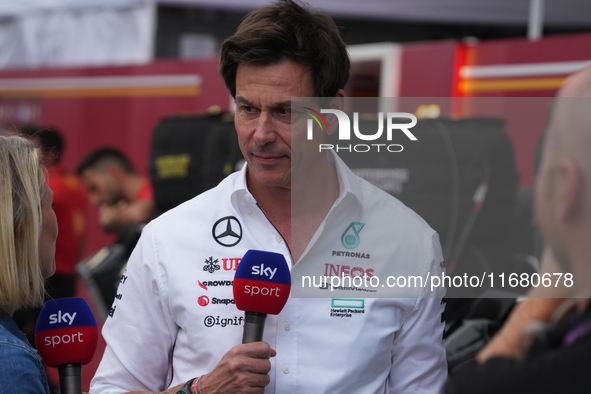 Toto Wolff is the Team Principal of the Mercedes-AMG Petronas F1 Team during the Formula 1 Pirelli United States Grand Prix 2024 in Austin,...