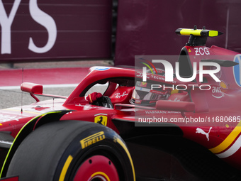 Carlos Sainz Jr. of Spain drives the (55) Scuderia Ferrari SF-24 Ferrari during the Formula 1 Pirelli United States Grand Prix 2024 in Austi...