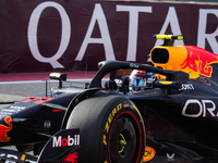 Sergio Perez of Mexico drives the (11) Oracle Red Bull Racing RB20 Honda RBPT during the Formula 1 Pirelli United States Grand Prix 2024 in...