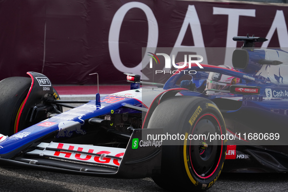 Liam Lawson of New Zealand drives the (30) Visa Cash app RB VCARB01 Honda RBPT during the Formula 1 Pirelli United States Grand Prix 2024 in...