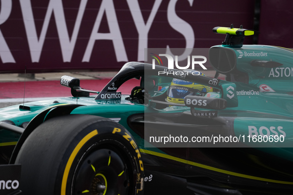 Fernando Alonso of Spain drives the (14) Aston Martin Aramco Cognizant F1 Team AMR24 Mercedes during the Formula 1 Pirelli United States Gra...